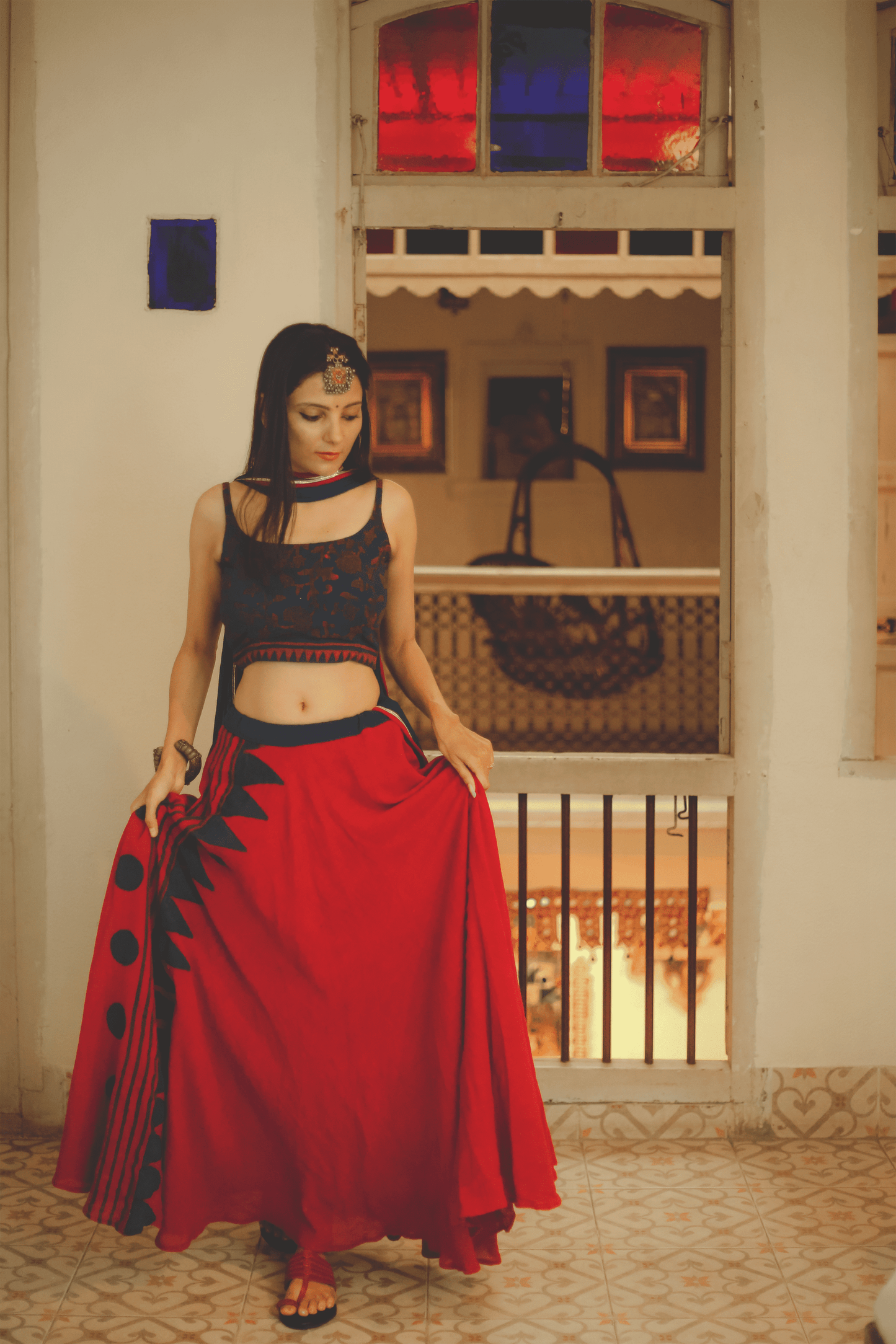 Chaniya choli | Hand block printed chaniya choli | Lehenga Choli | Silk Chaniya Choli | Silk Lehenga Choli | Custom made chaniya choli