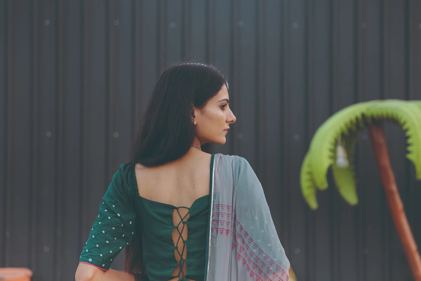 Plant Green & Pink Hand Block Printed Lehenga Set - Tijoreebynikita