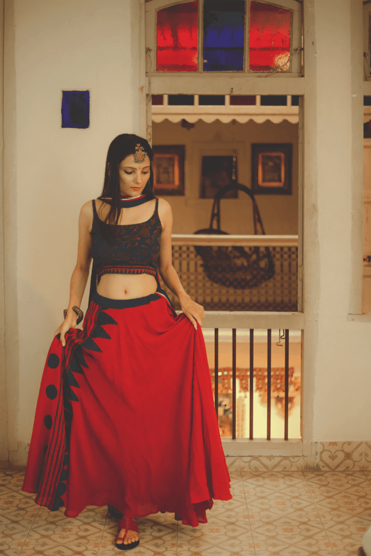 Chaniya choli | Hand block printed chaniya choli | Lehenga Choli | Silk Chaniya Choli | Silk Lehenga Choli | Custom made chaniya choli