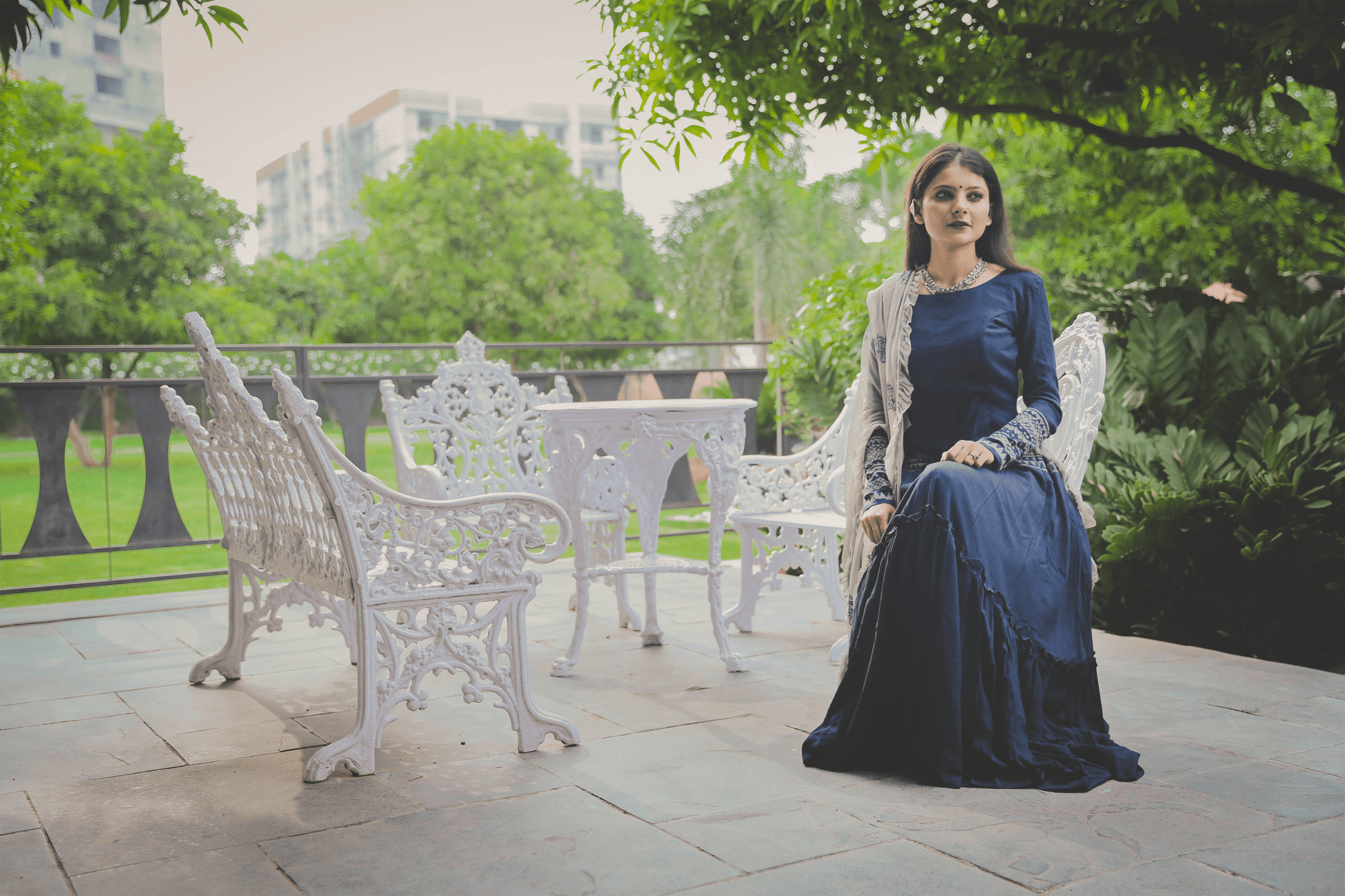 Royal Blue Hand Block Printed Lehenga Set - Tijoreebynikita