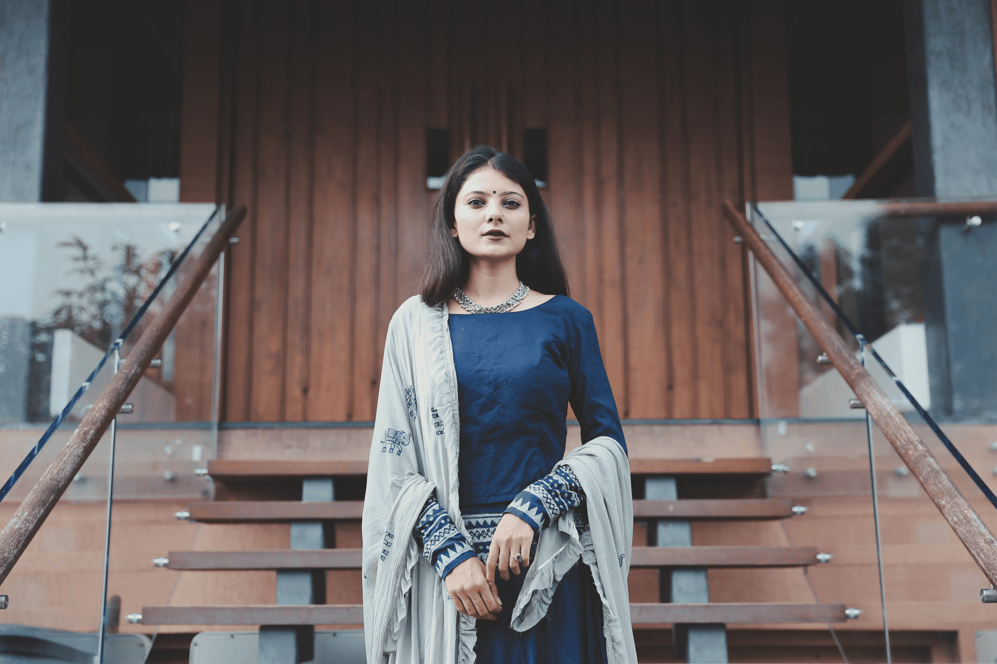 Royal Blue Hand Block Printed Lehenga Set - Tijoreebynikita